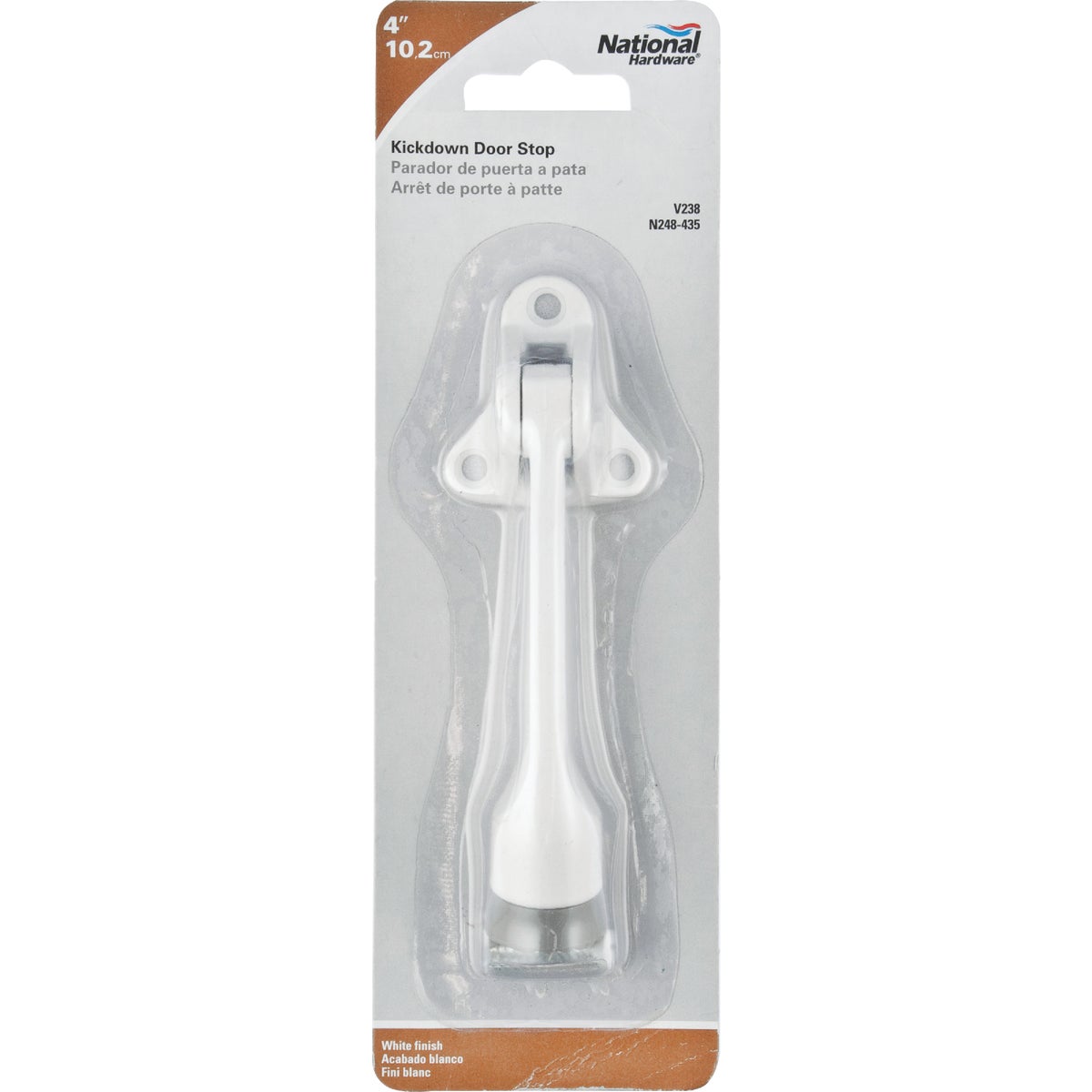 National Hardware 4 In. White Kickdown Door Holder Image 2