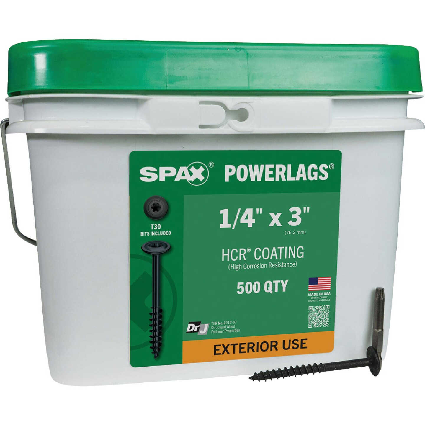 SPAX PowerLags 1/4 In. x 3 In. T30 Washer Head HCR (Exterior Rated) Lag Screw (500-Count) Image 1