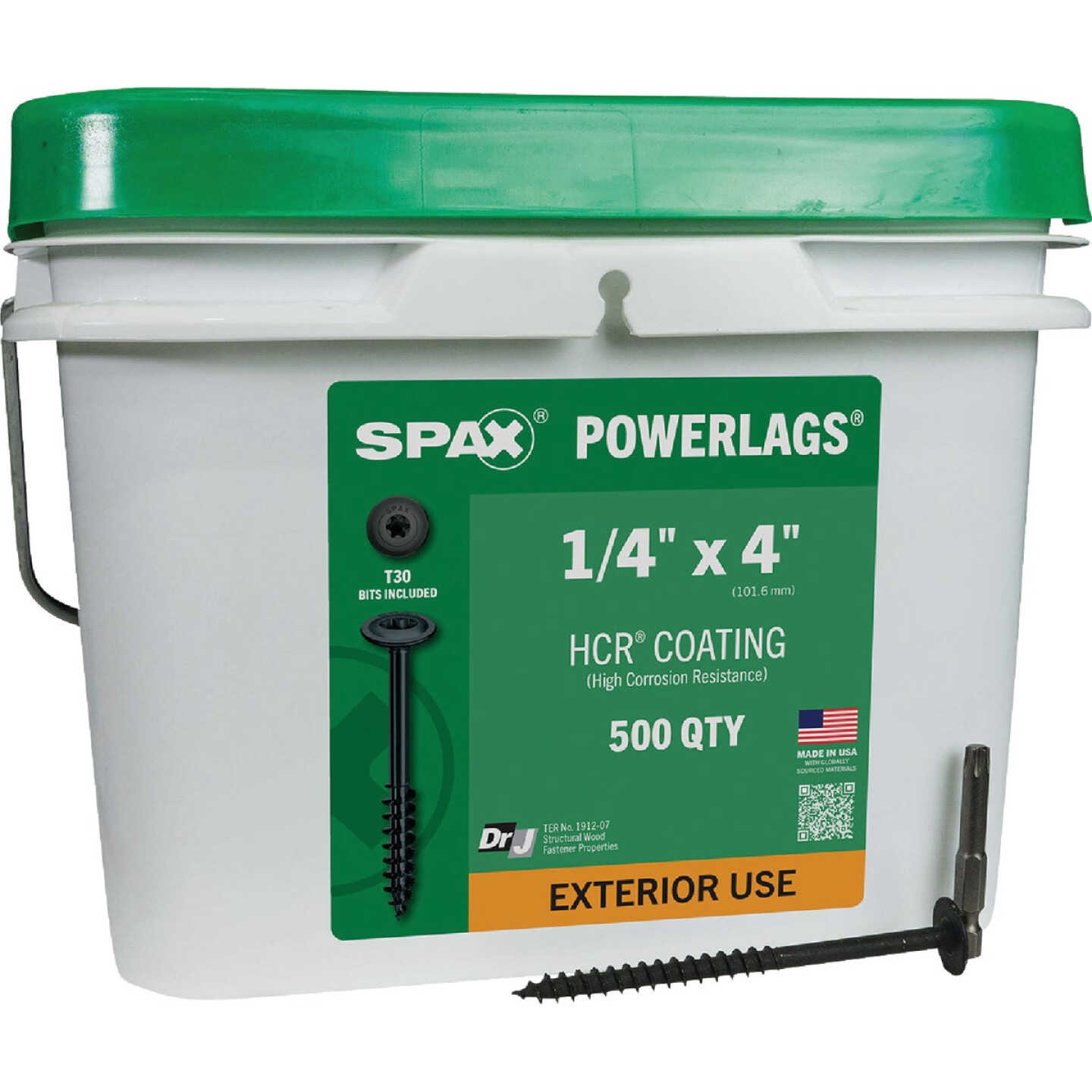 SPAX PowerLags 1/4 In. x 4 In. T30 Washer Head HCR (Exterior Rated) Lag Screw (500-Count) Image 1