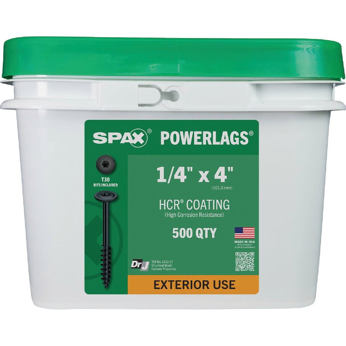 SPAX PowerLags 1/4 In. x 4 In. T30 Washer Head HCR (Exterior Rated) Lag Screw (500-Count) Image 4