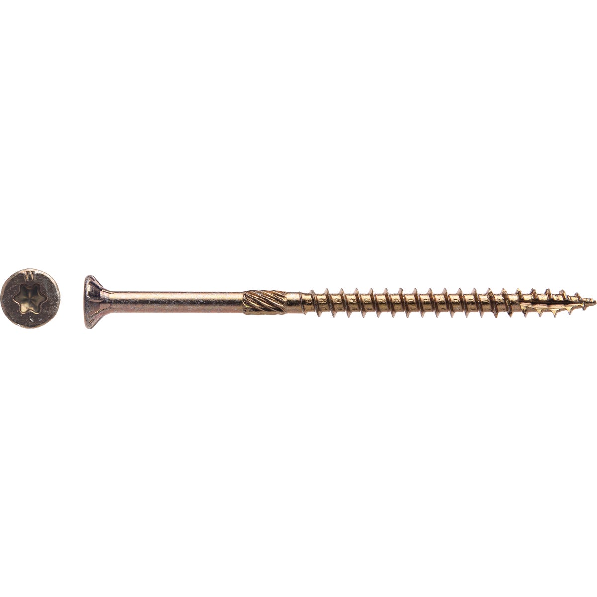 Big Timber #10 x 3-1/2 In. Yellow Zinc Flat Head Wood Screw (54-Count, 1 Lb.)