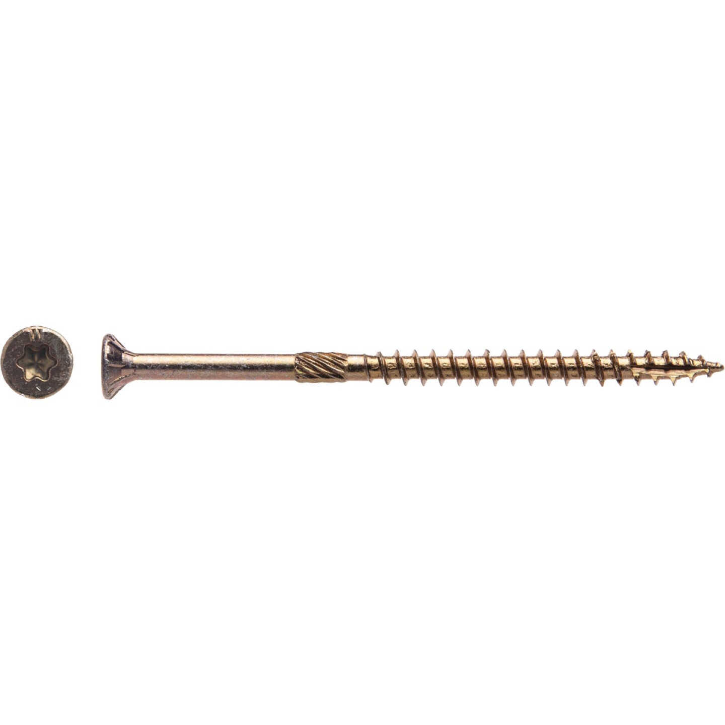 Big Timber #10 x 3-1/2 In. Yellow Zinc Flat Head Wood Screw (54-Count, 1 Lb.) Image 1