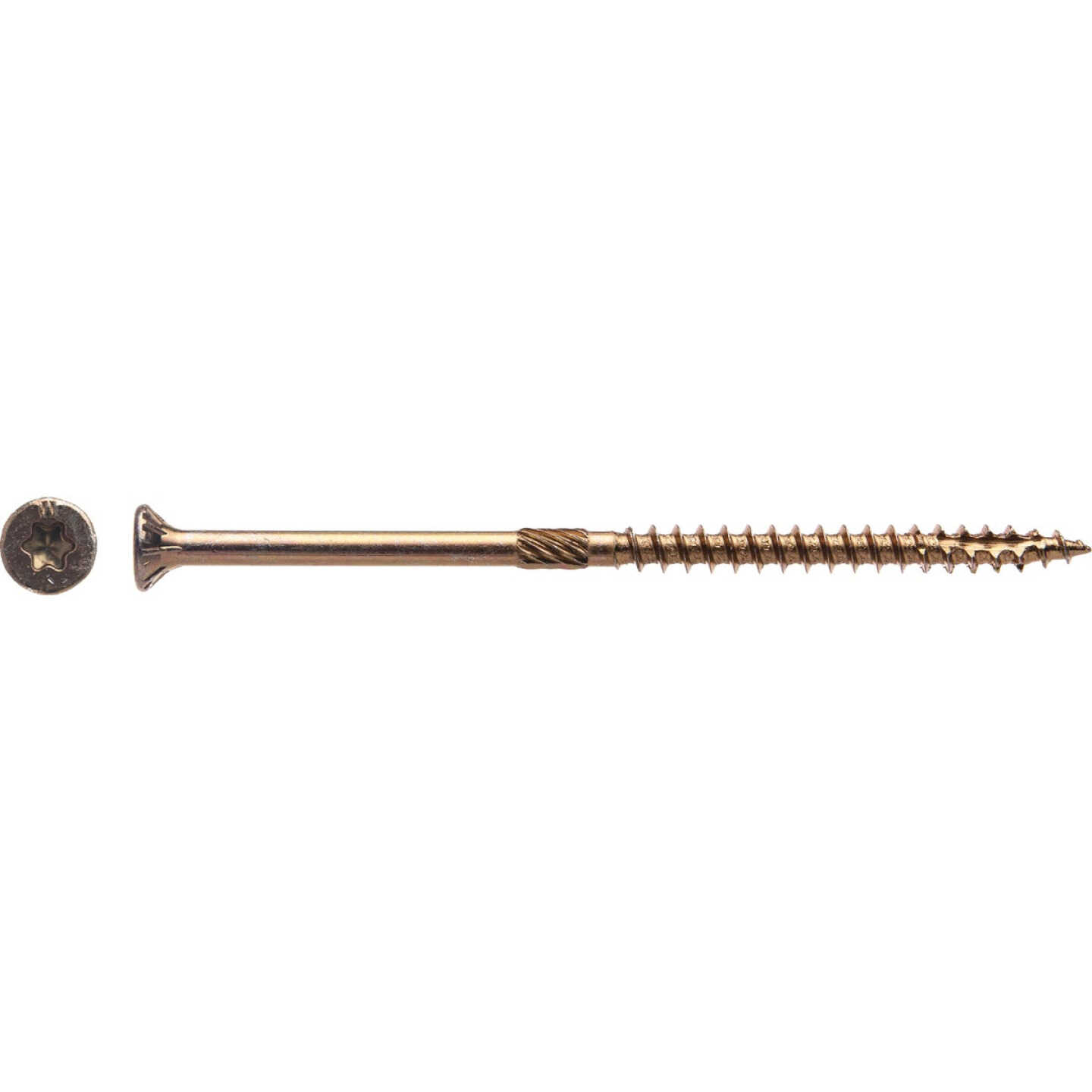 Big Timber #10 x 4 In. Yellow Zinc Flat Head Wood Screw (48-Count, 1 Lb.) Image 1