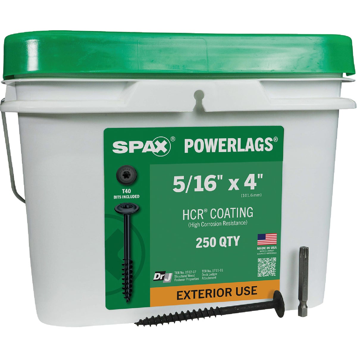 SPAX PowerLags 5/16 In. x 4 In. T40 Washer Head HCR (Exterior Rated) Lag Screw (250-Count)