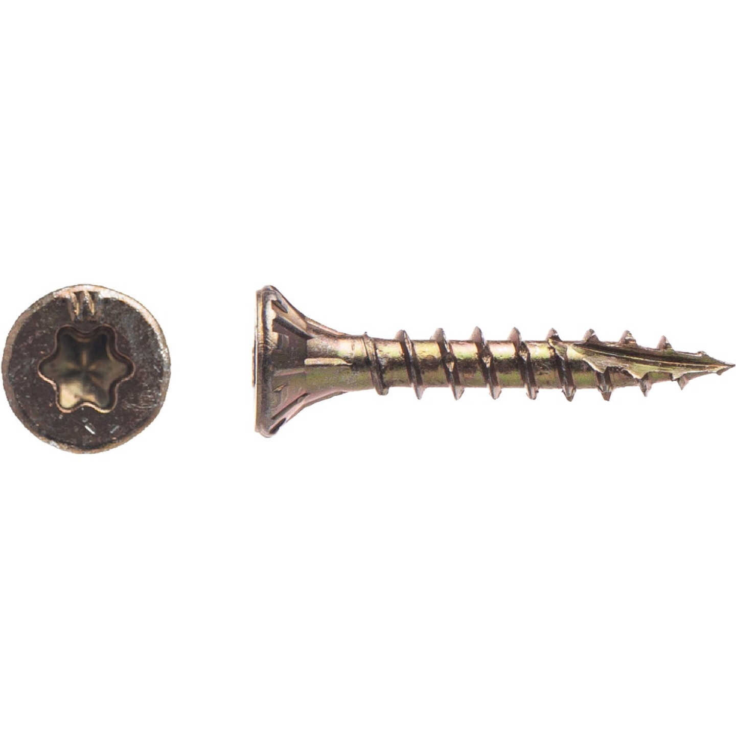 Big Timber #8 x 1 In. Yellow Zinc Flat Head Wood Screw (274-Count, 1 Lb.) Image 1