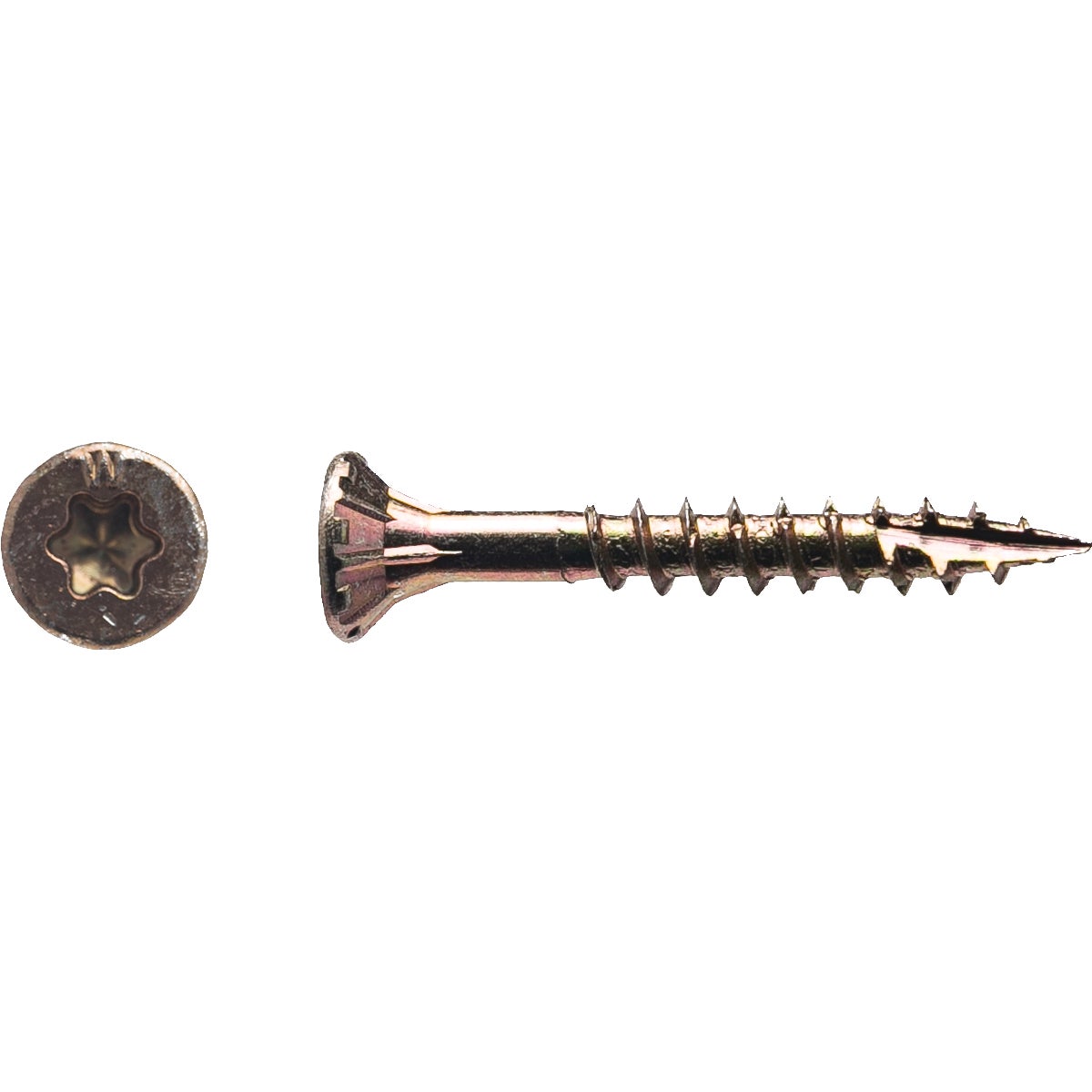 Big Timber #8 x 1-1/4 In. Yellow Zinc Flat Head Wood Screw (231-Count, 1 Lb.)