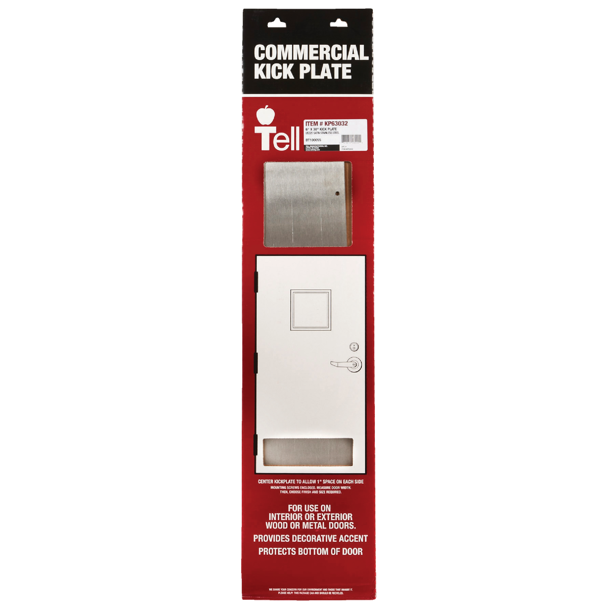 Tell 6 In. x 30 In. Stainless Steel Kick Plate Image 2