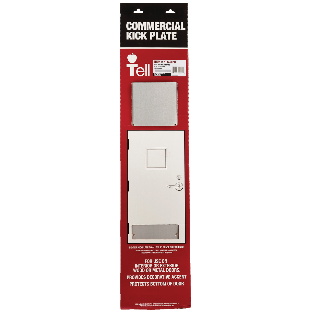 Tell Commercial 6 In. x 34 In. Aluminum Kick Plate Image 2