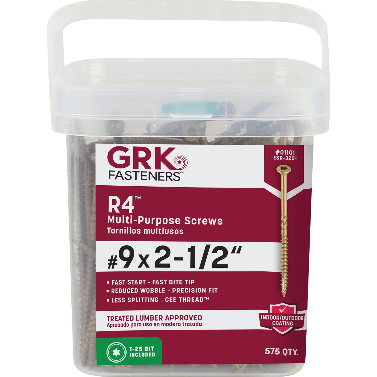 GRK R4 #9 x 2-1/2 In. Star Drive Multi-Purpose Wood Screw (575-Count) Image 2