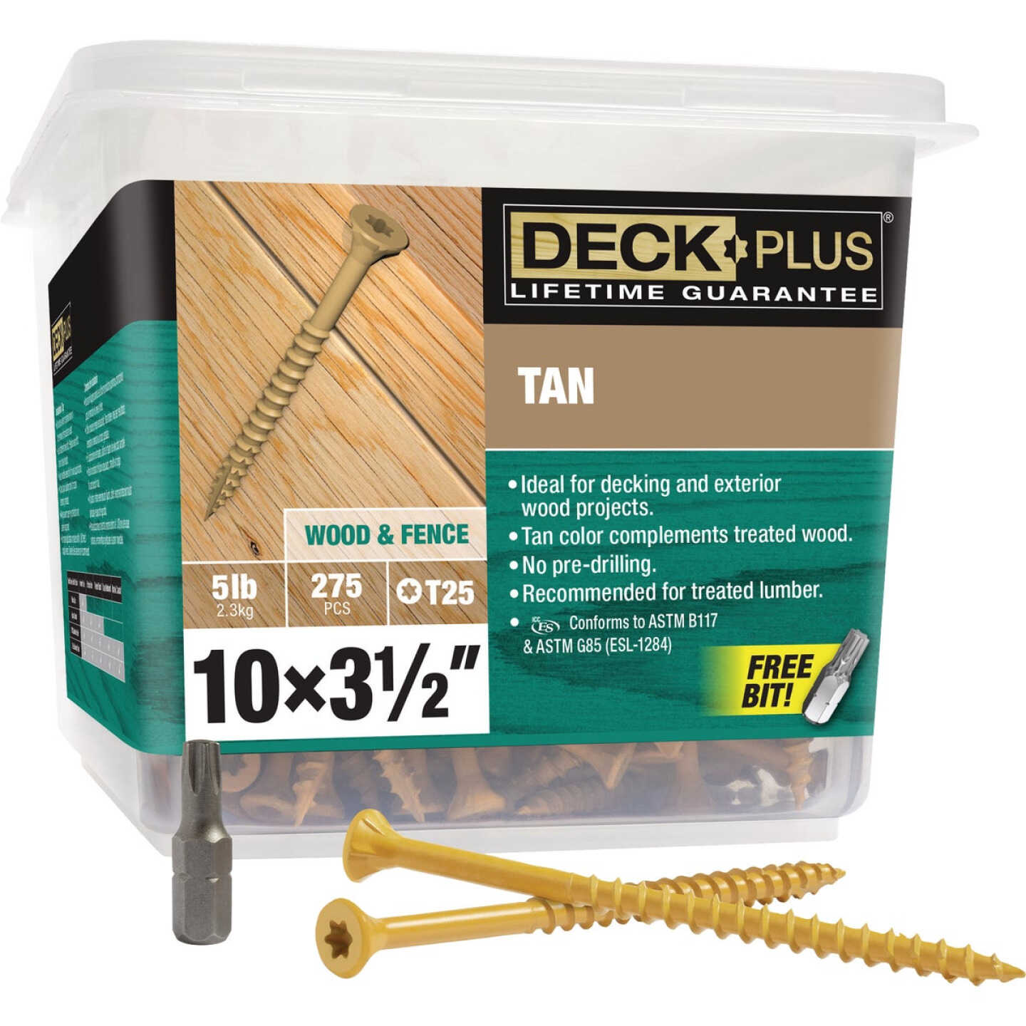 Hillman Deck Plus #10 x 3-1/2 In. Tan Deck Screw (275-Count) Image 1