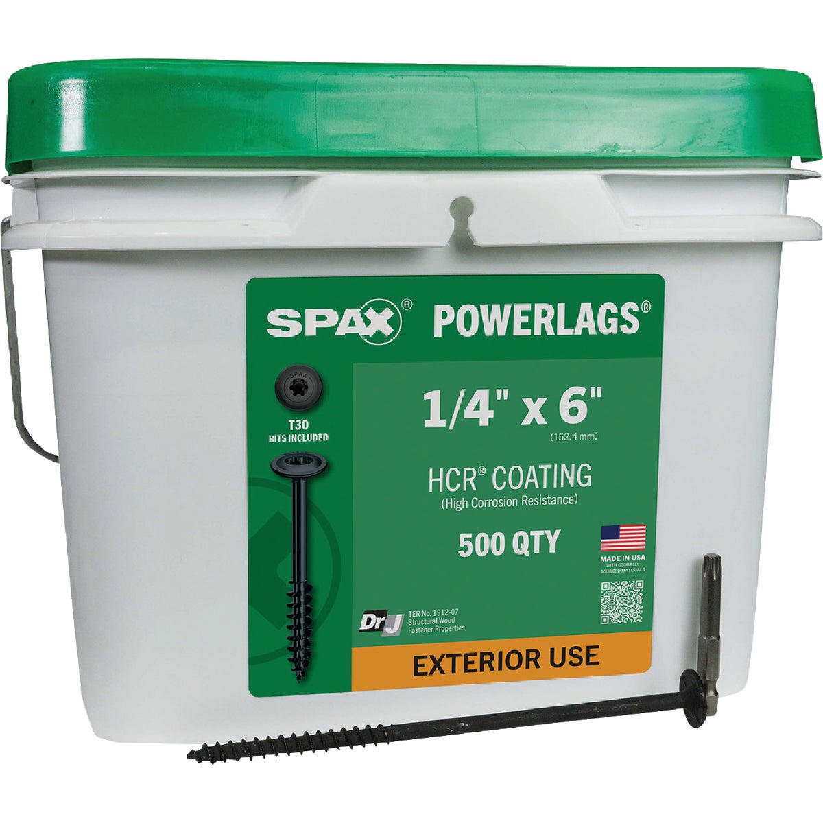 SPAX PowerLags 1/4 In. x 6 In. T30 Washer Head HCR (Exterior Rated) Lag Screw (500-Count)