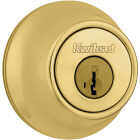 Kwikset 660 Single Cylinder Deadbolt with SmartKey, Polished Brass Image 1