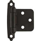 Amerock Flat Black Self-Closing Face Mount Variable Overlay Hinge (2-Pack) Image 1