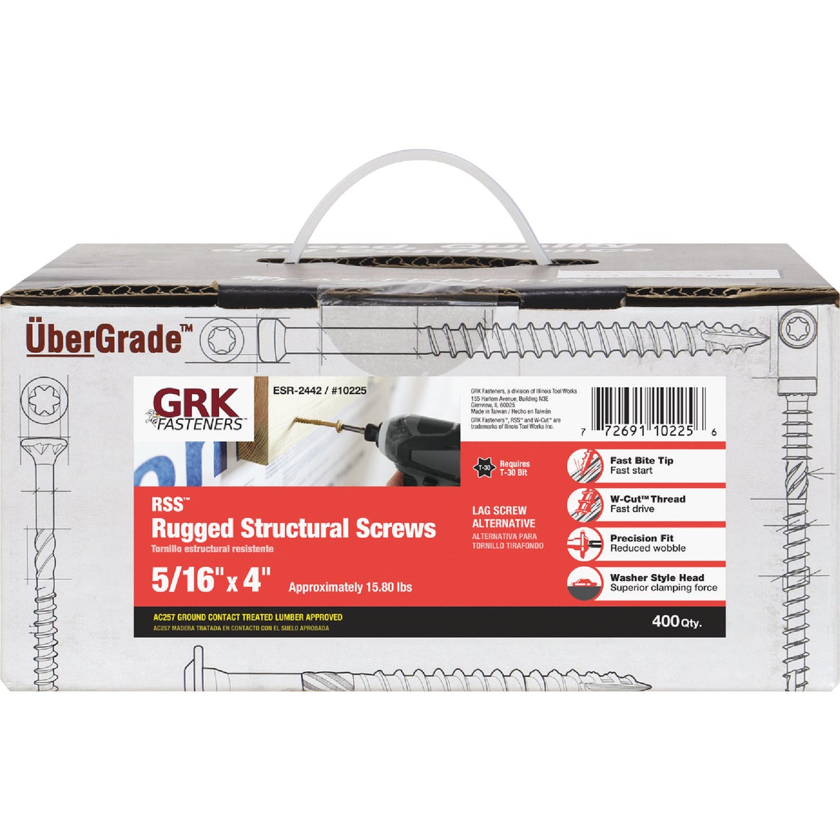 GRK RSS Rugged 5/16 In. x 4 In. Star Drive Washer-Head Structure Screw (400-Count) Image 7