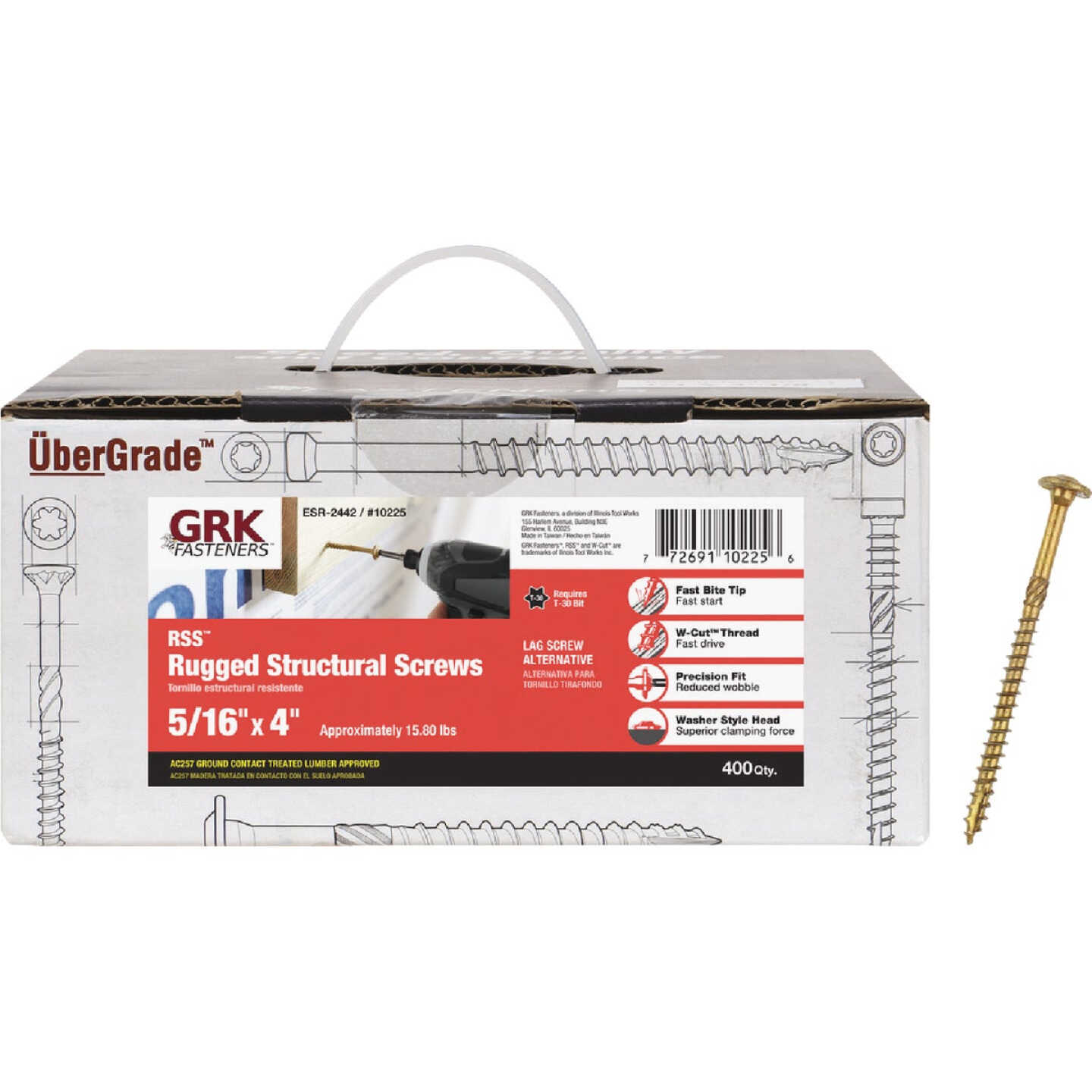 GRK RSS Rugged 5/16 In. x 4 In. Star Drive Washer-Head Structure Screw (400-Count) Image 1