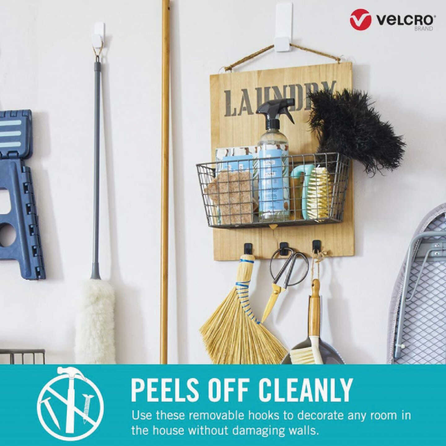 Velcro Brand Hangables 1/2 Lb. Capacity White Removable Micro Hook (4 Count) Image 3
