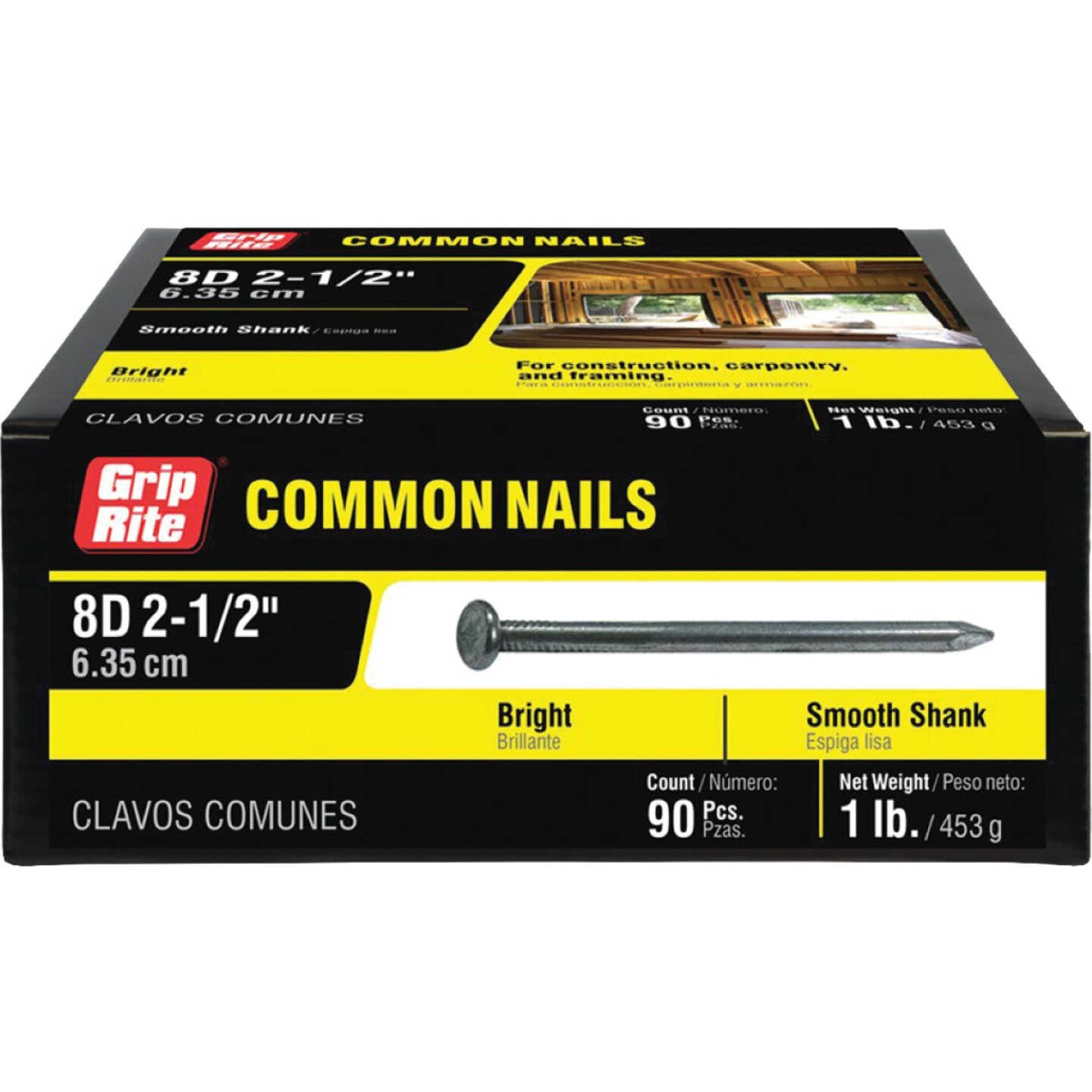 Grip-Rite 2 In. 6d x 11.5 ga Smooth Shank Bright Steel Common Nail (50 Lb.) Image 1