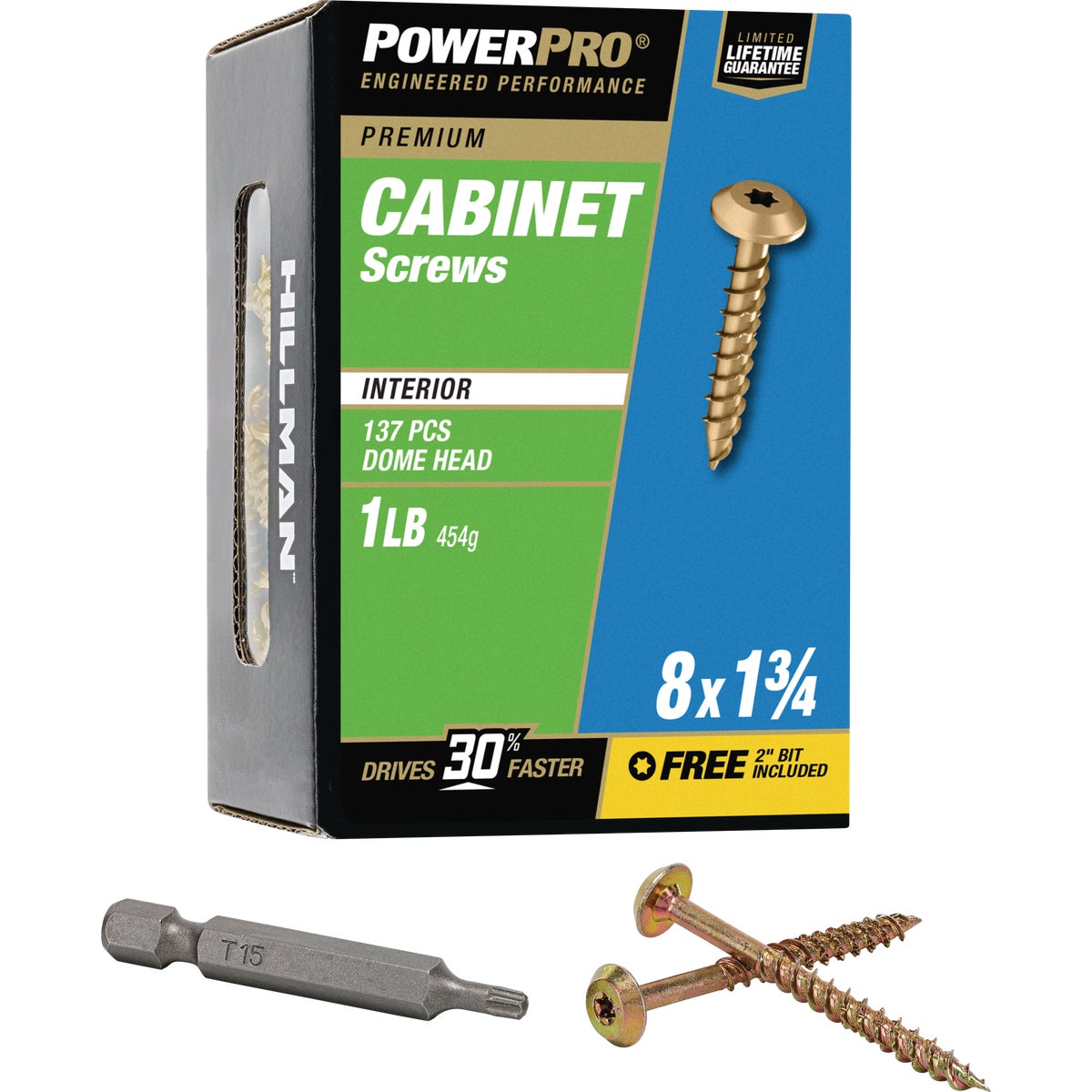 Hillman PowerPro #8 x 1-3/4 In. Premium Interior Cabinet Screw (137-Count)