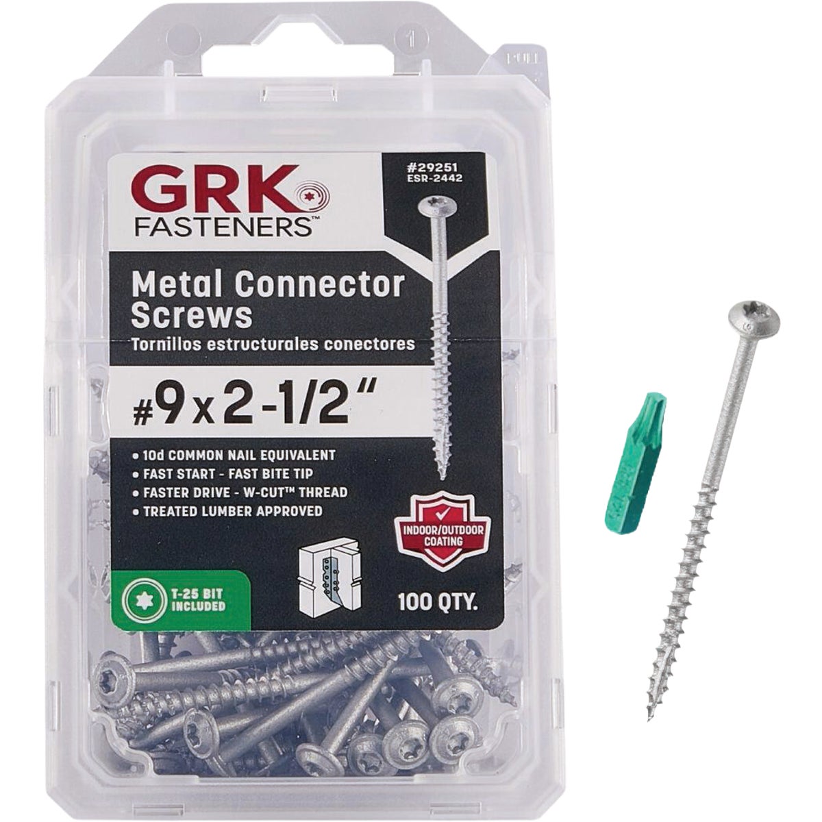 GRK #9 x 2-1/2 In. Metal Connector Screw (100-Count)
