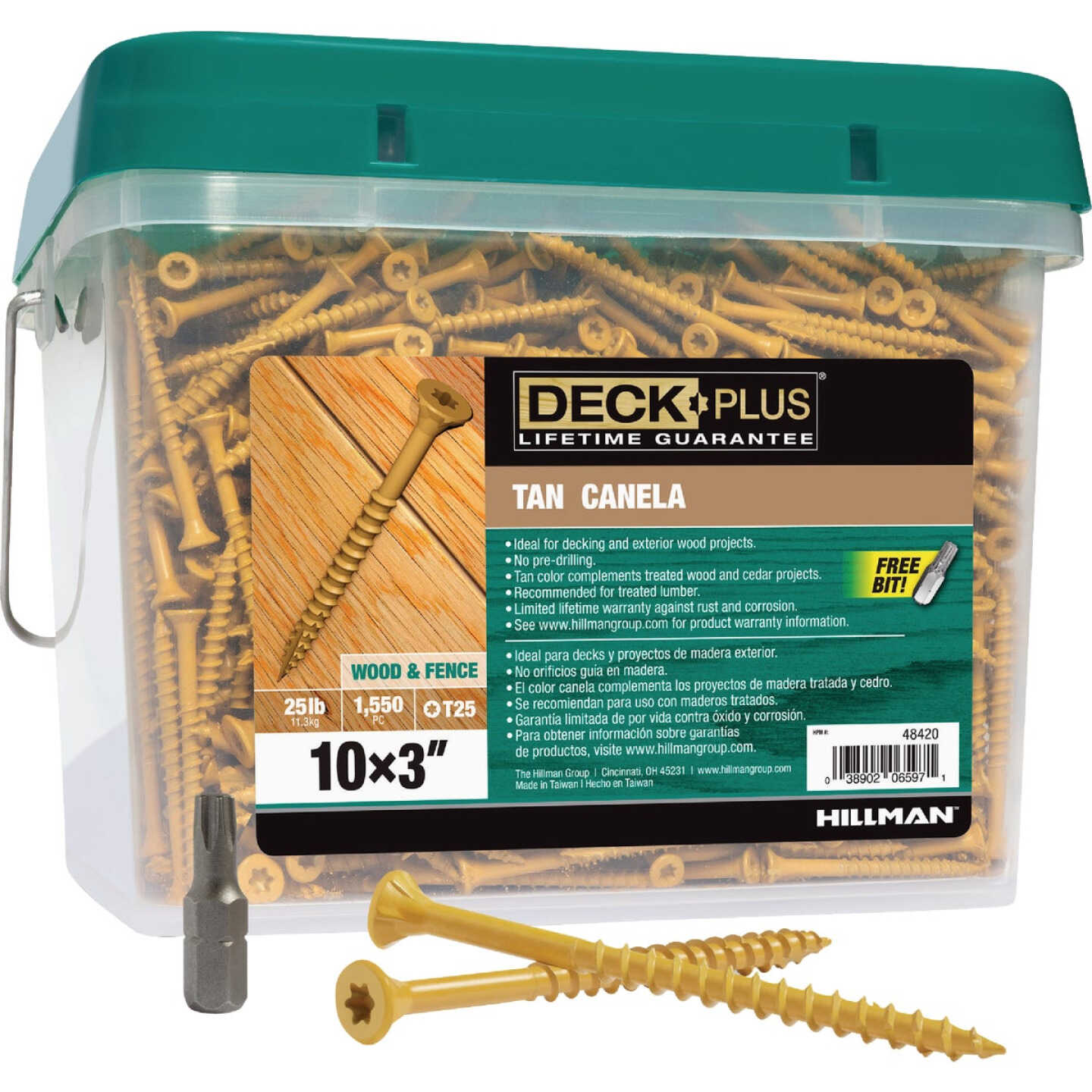 Hillman Deck Plus #10 x 3 In. Star Drive Flat-Head Tan Deck Screw (1550-Count) Image 2