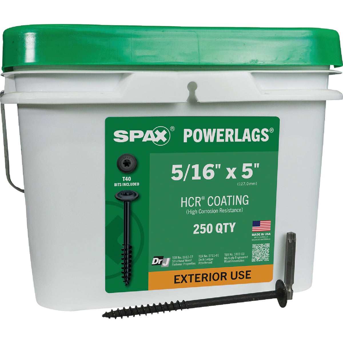 SPAX PowerLags 5/16 In. x 5 In. T40 Washer Head HCR (Exterior Rated) Lag Screw (250-Count)