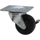 Shepherd Hardware 3 In. General-Duty Soft Rubber Swivel Plate Caster with Brake Image 7