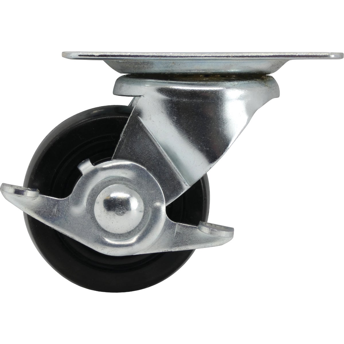 Shepherd Hardware 3 In. General-Duty Soft Rubber Swivel Plate Caster with Brake