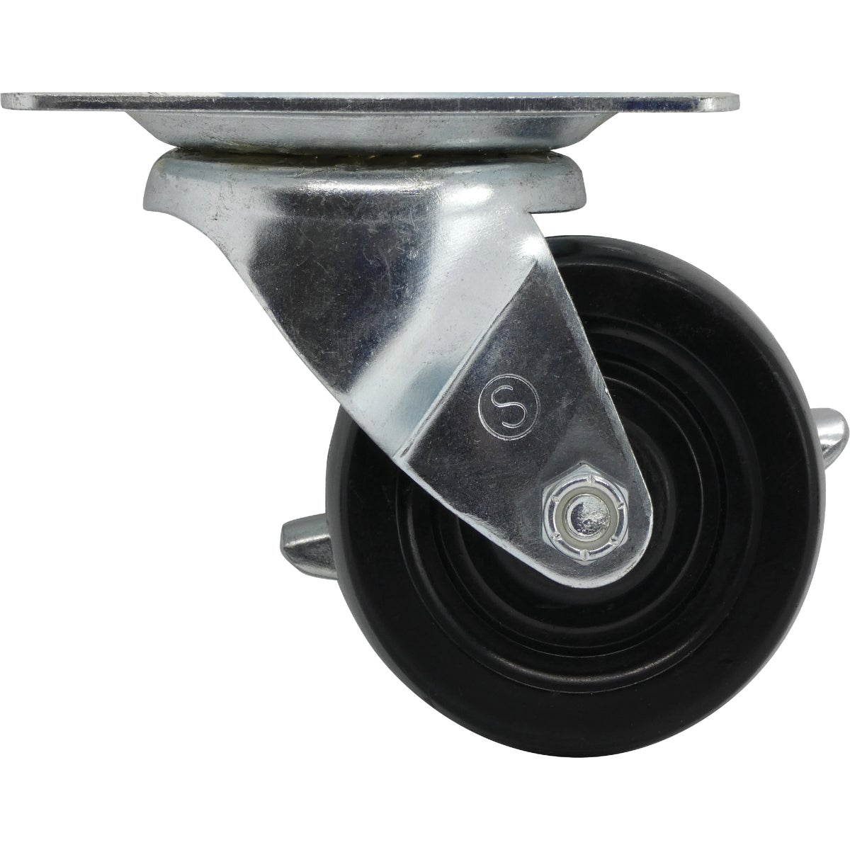 Shepherd Hardware 3 In. General-Duty Soft Rubber Swivel Plate Caster with Brake Image 6
