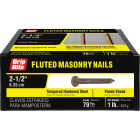 Grip-Rite 2-1/2 In. x 9 ga x 8d Hardened Steel Fluted Masonry Nails (78-Count) Image 1