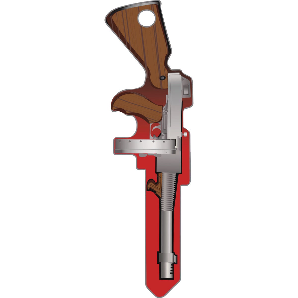 Lucky Line Machine Gun Key Shapes Decorative House Key - KW1 Image 1