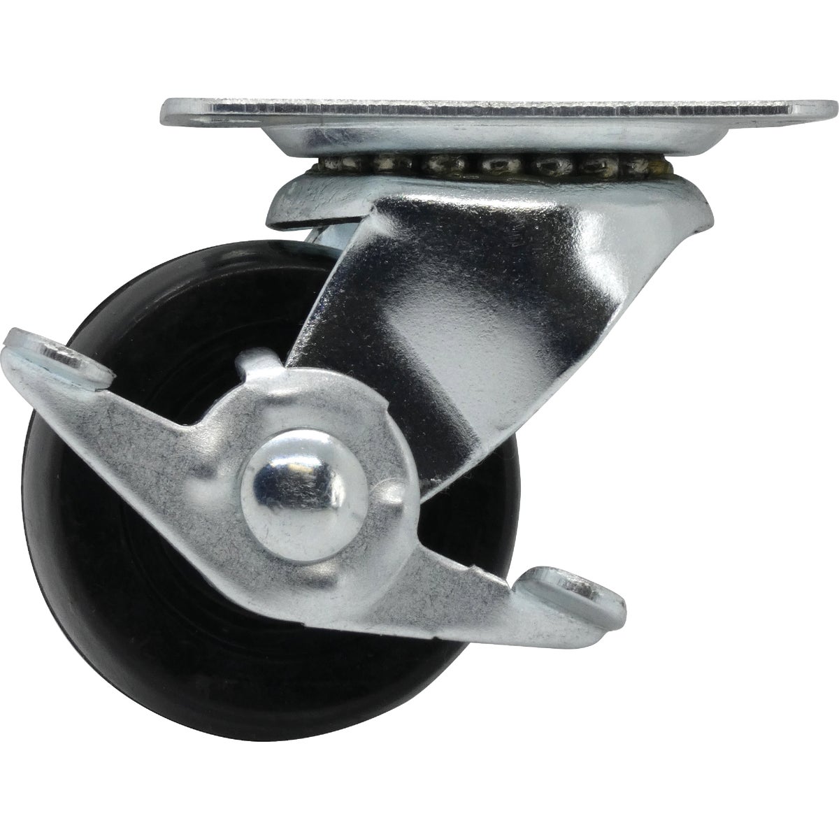 Shepherd Hardware 2 In. General-Duty Soft Rubber Swivel Plate Caster with Brake