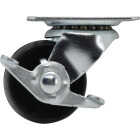 Shepherd Hardware 2 In. General-Duty Soft Rubber Swivel Plate Caster with Brake Image 1
