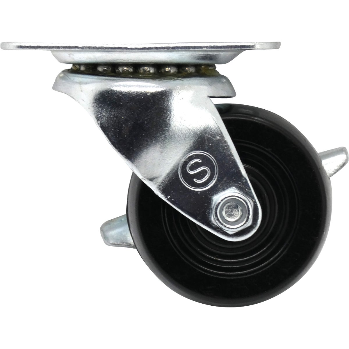 Shepherd Hardware 2 In. General-Duty Soft Rubber Swivel Plate Caster with Brake Image 6