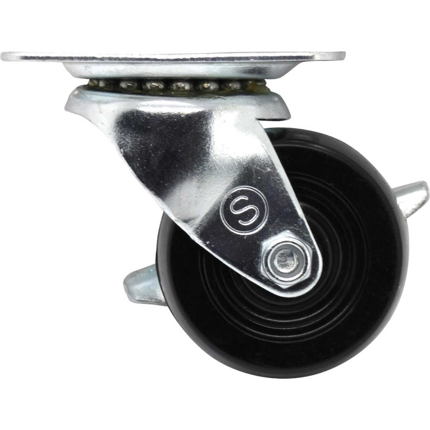 Shepherd Hardware 2 In. General-Duty Soft Rubber Swivel Plate Caster with Brake Image 6