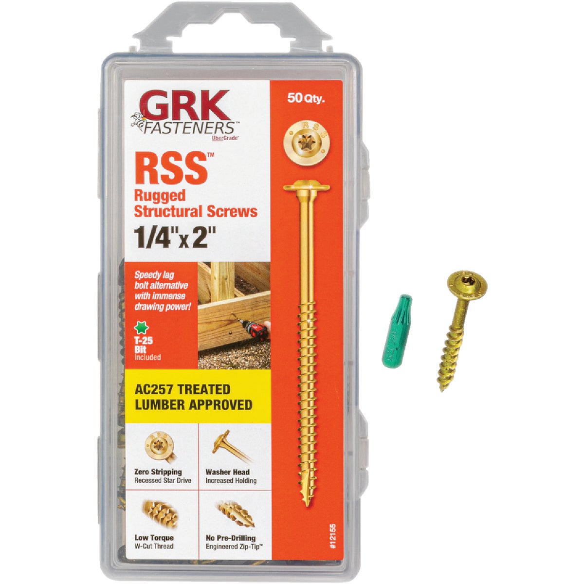 GRK RSS Rugged 1/4 In. x 2 In. Star Drive Washer-Head Structure Screw (50-Count)