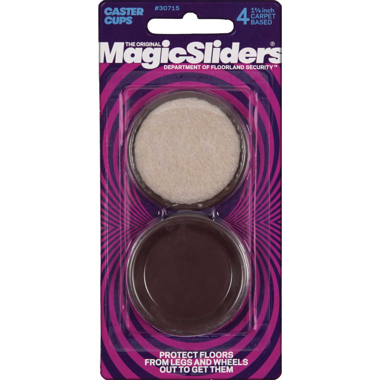 Magic Sliders 1-5/8 In. Round Carpet Based Aluminum Furniture Leg Cup (4-Pack) Image 1