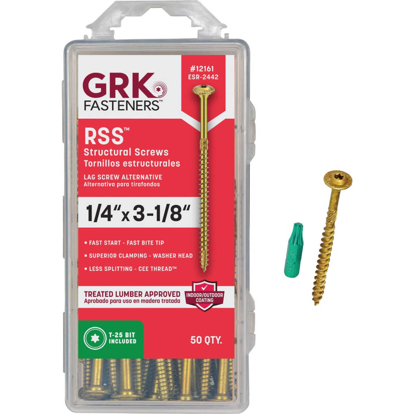 GRK RSS Rugged 1/4 In. x 3-1/8 In. Star Drive Washer-Head Structure Screw (50-Count) Image 1