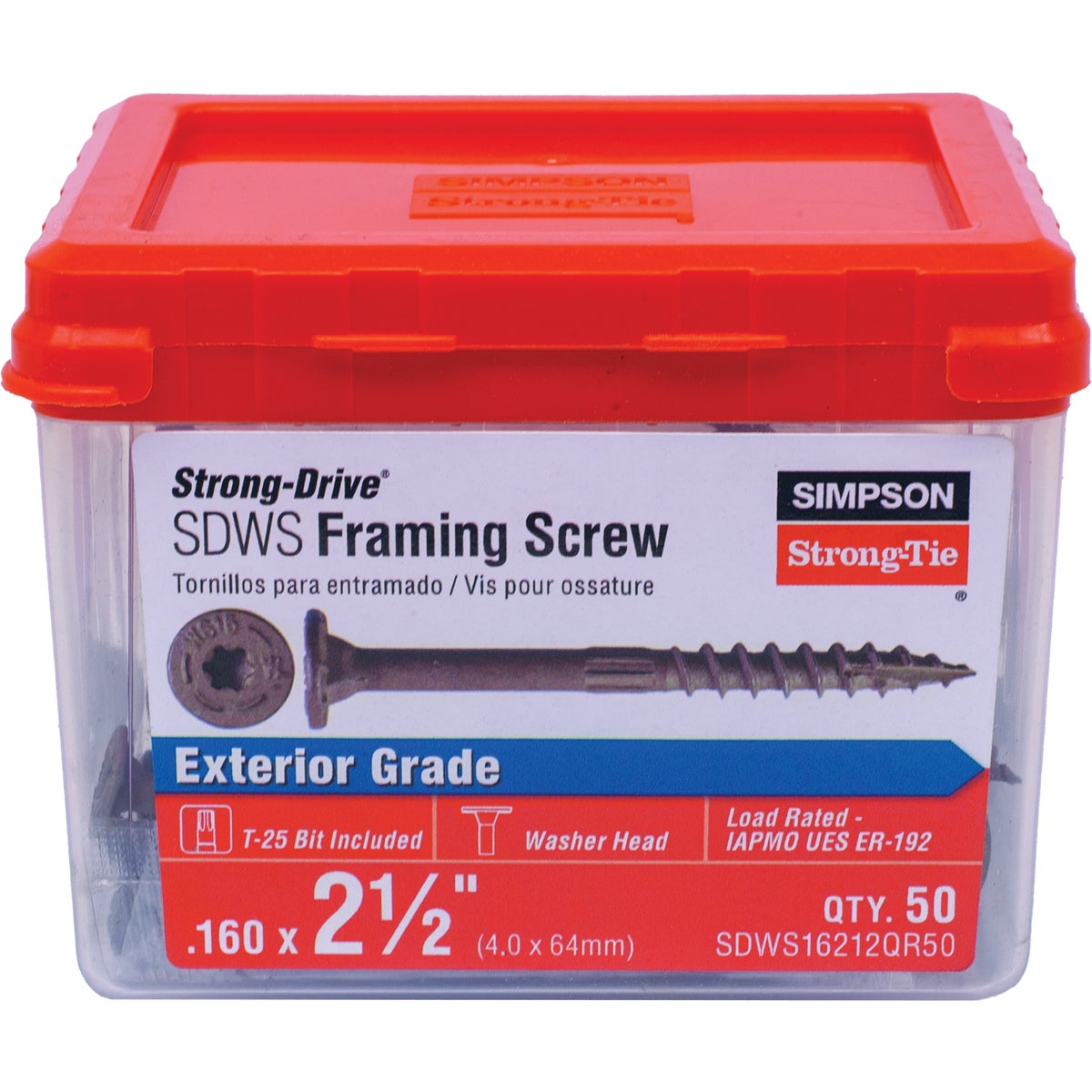 Simpson Strong-Tie Strong-Drive SDWS Quik Gard 0.160 In. x 2-1/2 In. T25 Framing Screw (50-Count) Image 6