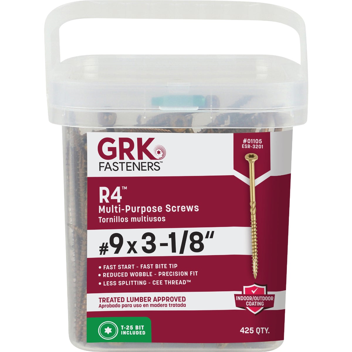 GRK R4 #9 x 3-1/8 In. Star Drive Multi-Purpose Wood Screw (425-Count) Image 4