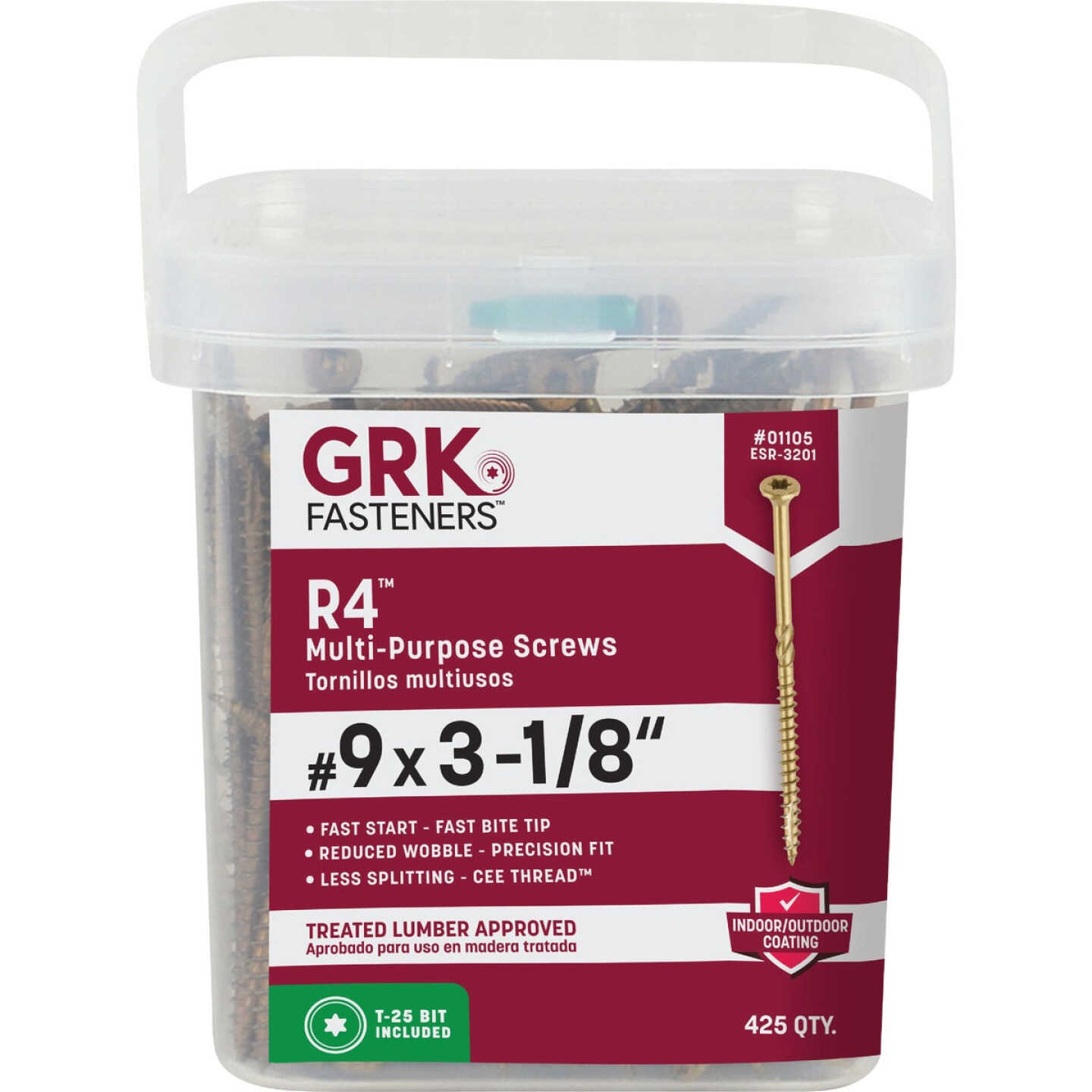 GRK R4 #9 x 3-1/8 In. Star Drive Multi-Purpose Wood Screw (425-Count) Image 4