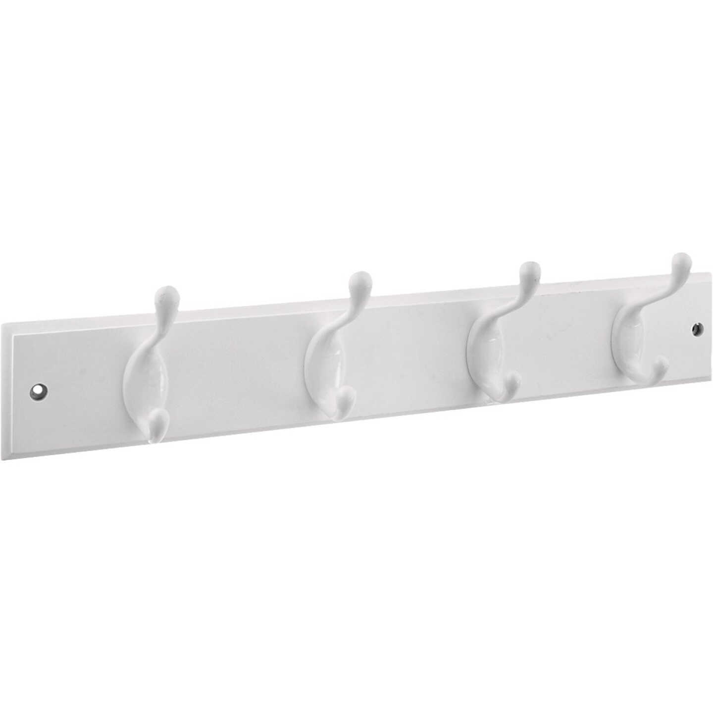 National Hardware 18 In. 4-Hook White Hook Rail Image 1