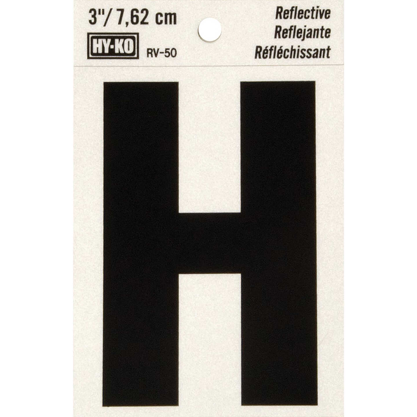 Hy-Ko Vinyl 3 In. Reflective Adhesive Letter, H Image 1
