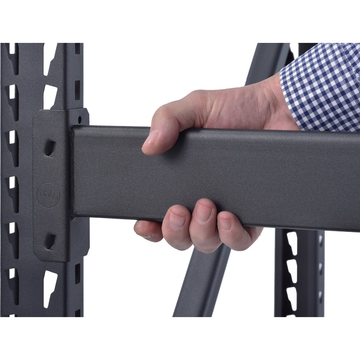 Muscle Rack 77 In. W. x 24 In. D. x 72 In. H. 4-Tier Black Steel Welded Rack Image 2