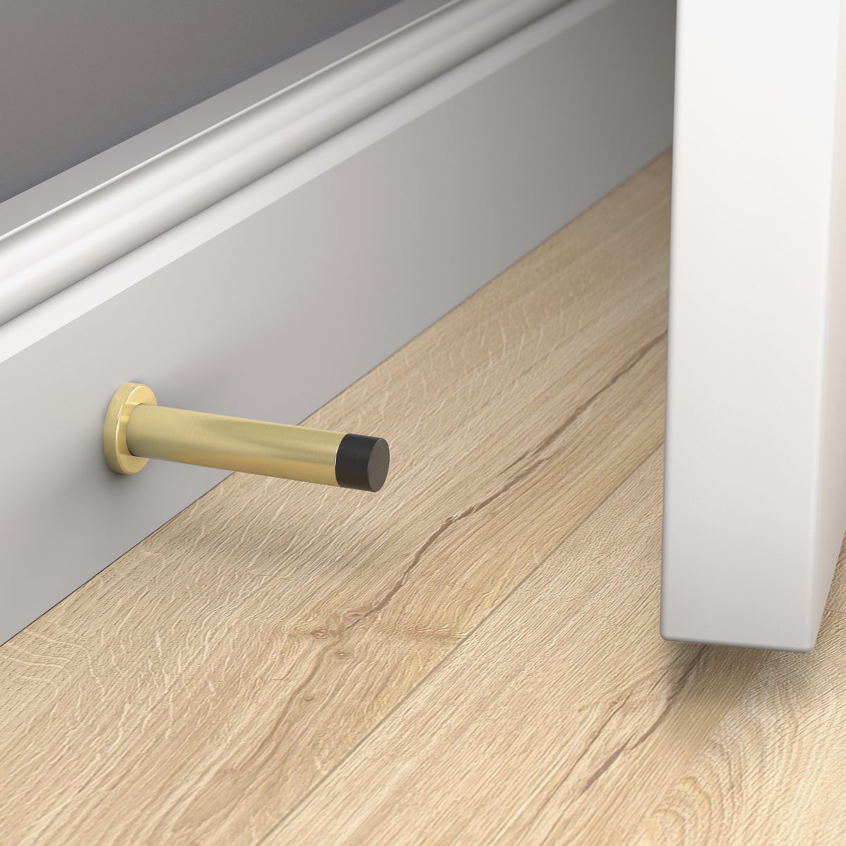 National Hardware 3 In. Brushed Gold Cooper Door Stop Image 2