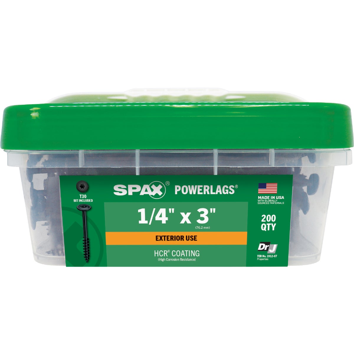 SPAX PowerLags 1/4 In. x 3 In. T30 Washer Head HCR (Exterior Rated) Lag Screw (200-Count) Image 6