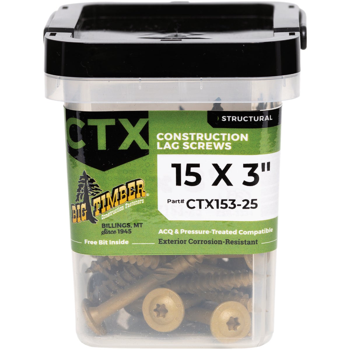 Big Timber #15 x 3 In. Lag Screw (25-Count)