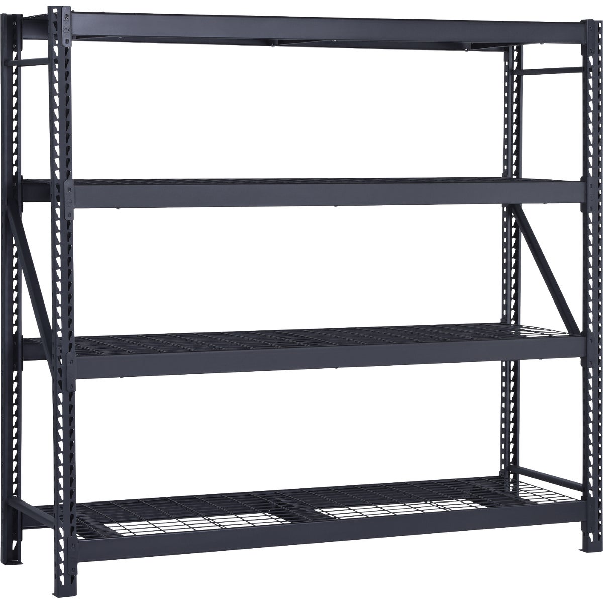 Muscle Rack 84 In. W. x 24 In. D. x 84 In. H. 4-Tier Black Steel Welded Rack