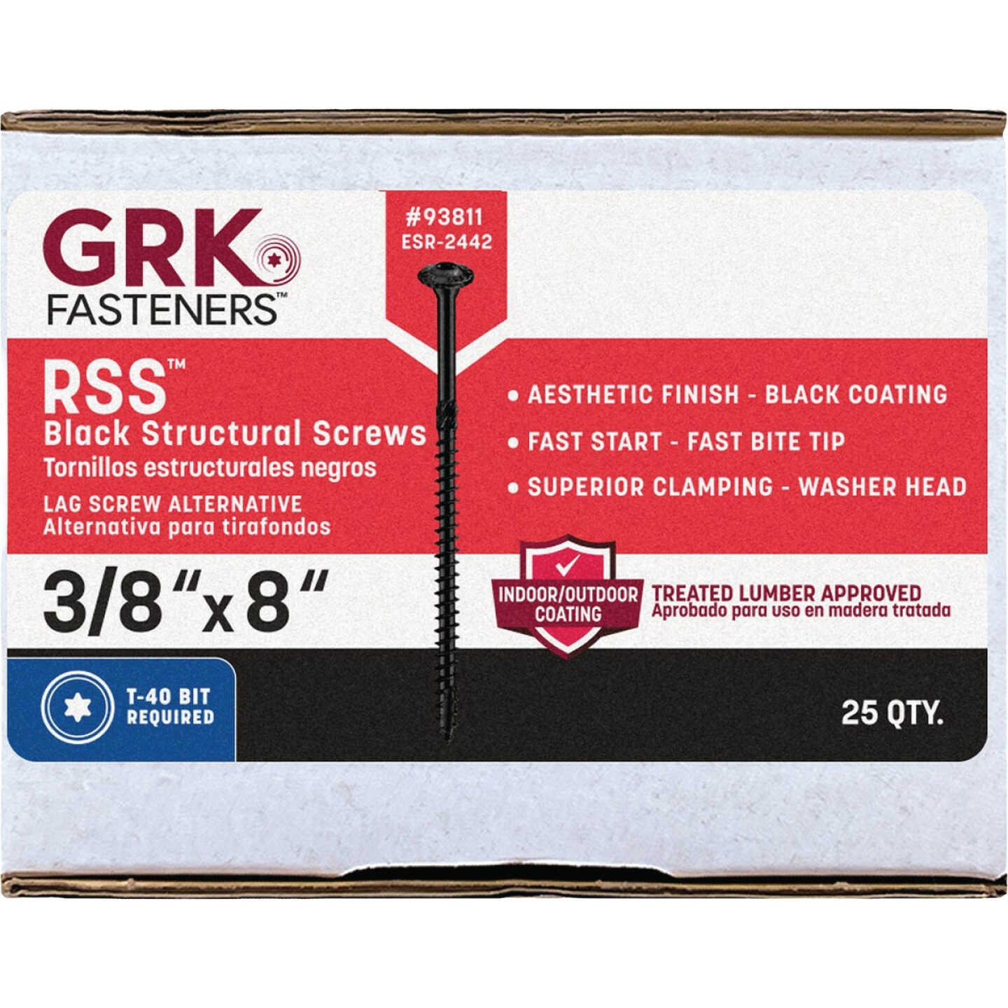 GRK RSS 3/8 In. x 8 In. Black Exterior Structural Screw (25-Count) Image 5
