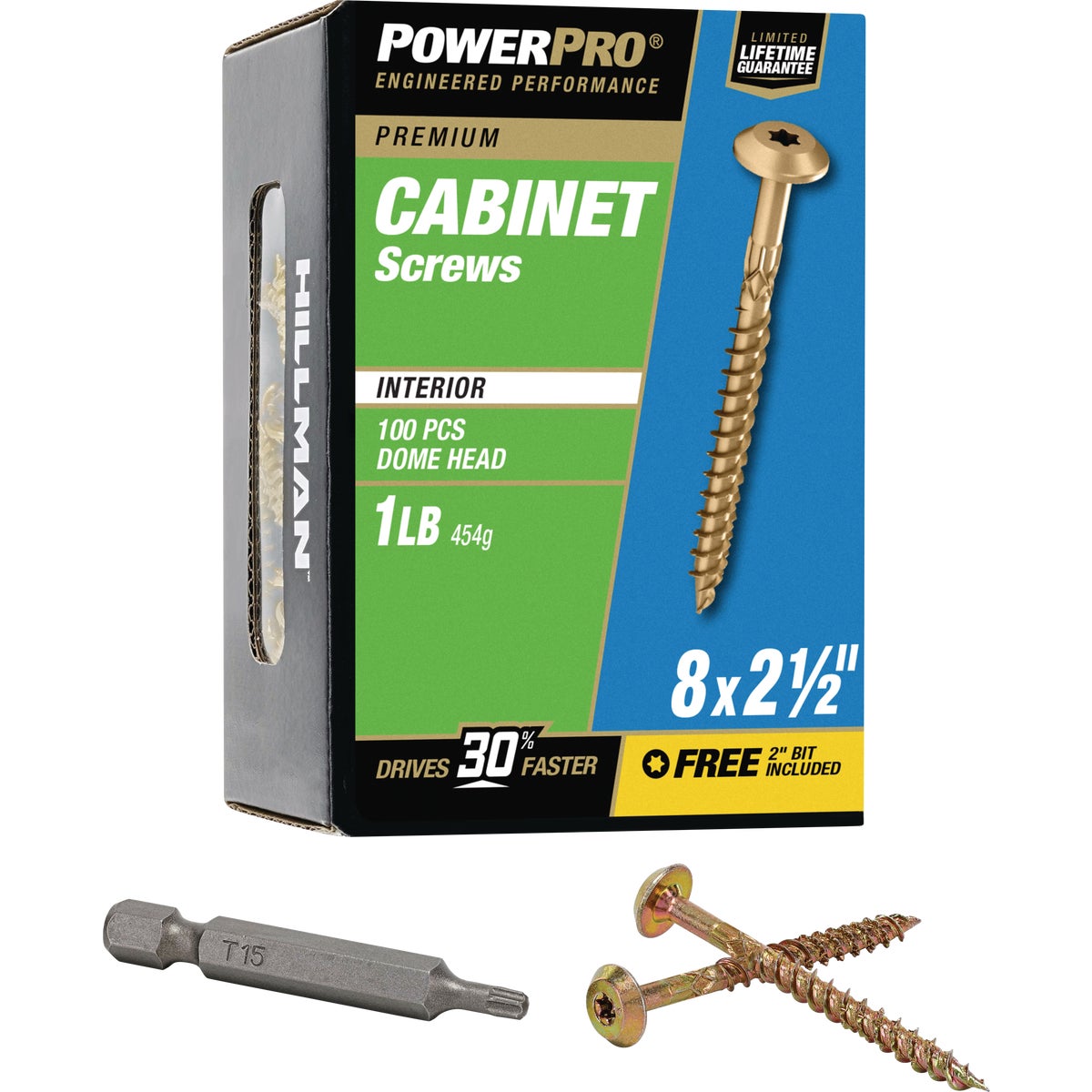 Hillman PowerPro #8 x 2-1/2 In. Premium Interior Cabinet Screw (100-Count)
