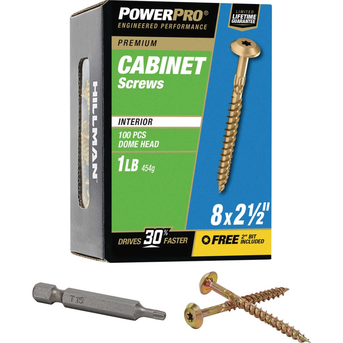 Hillman PowerPro #8 x 2-1/2 In. Premium Interior Cabinet Screw (100-Count) Image 1